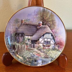 Franklin Mint Porcelain Collector Plate "Wildflower Cottage" By Andres Orpinas